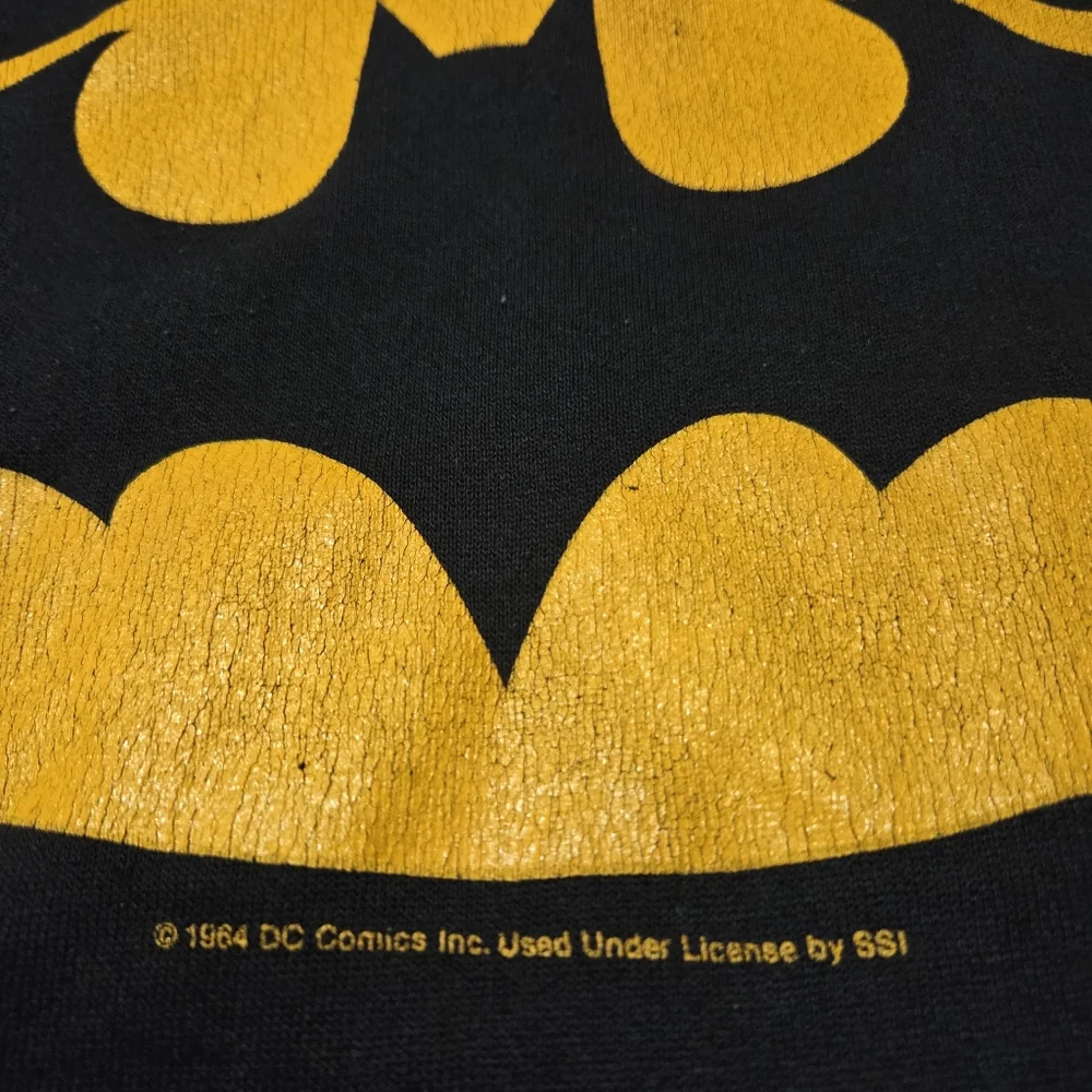 Vintage 1964 Batman DC Comics Crewneck Sweatshirt Men's Sz M/L  Black WORN‎ THIN